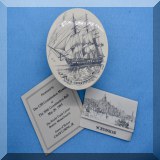 D62. U.S.S Constitution scrimshaw decorative box. - $15 